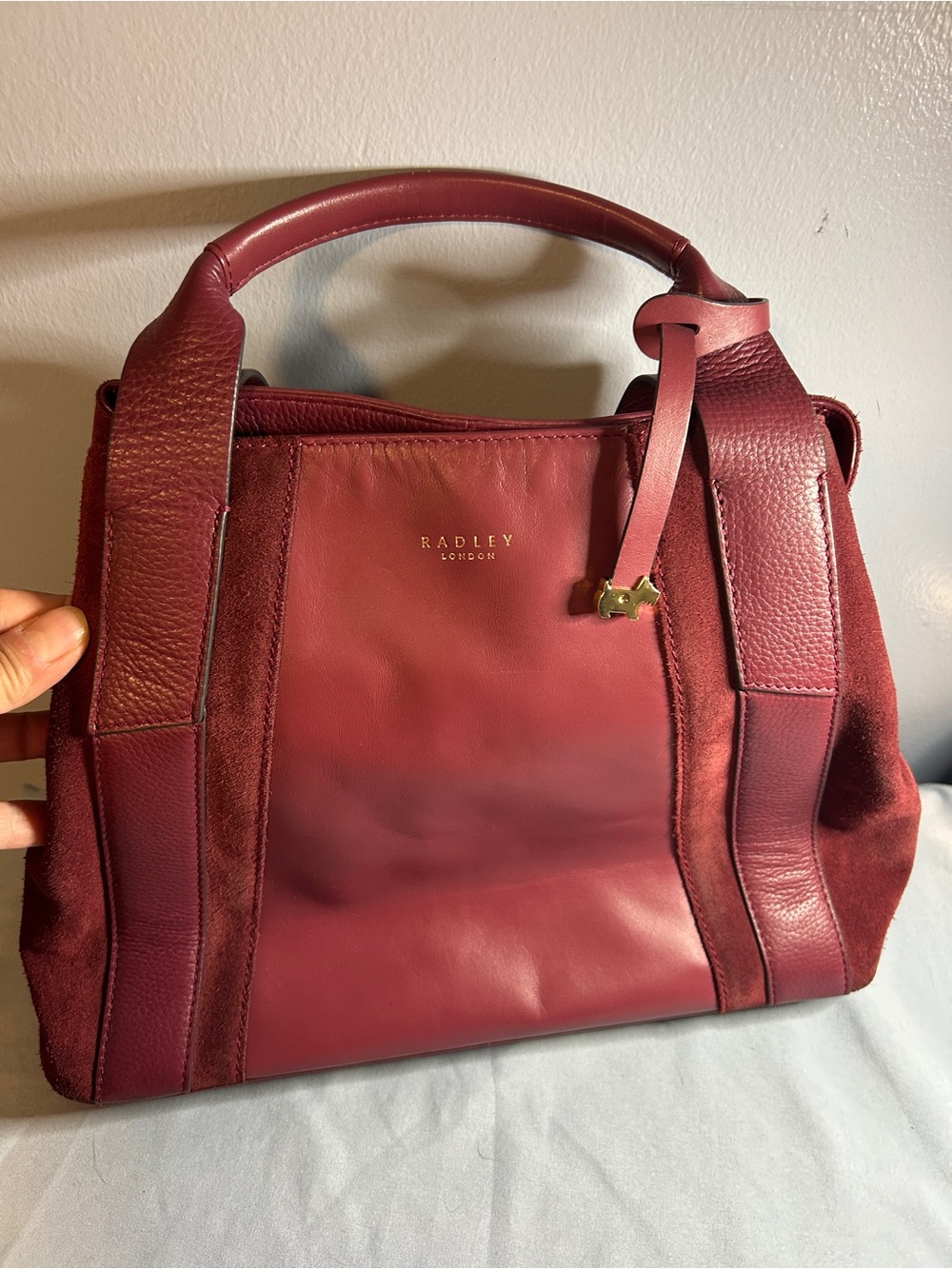 Radley London Baylis Road Multiway Leather Suede Merlot Handbag